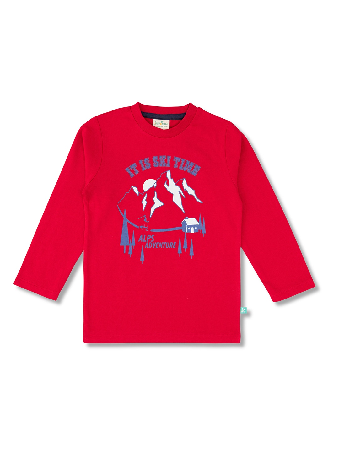 

JusCubs Boys Typography Printed Round Neck Long Sleeves Cotton T-shirt, Red