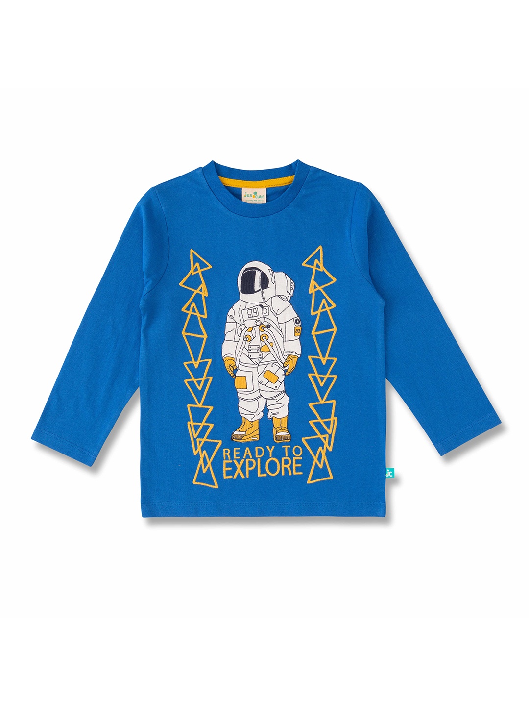 

JusCubs Boys Graphic Printed Round Neck Long Sleeves Cotton T-shirt, Blue