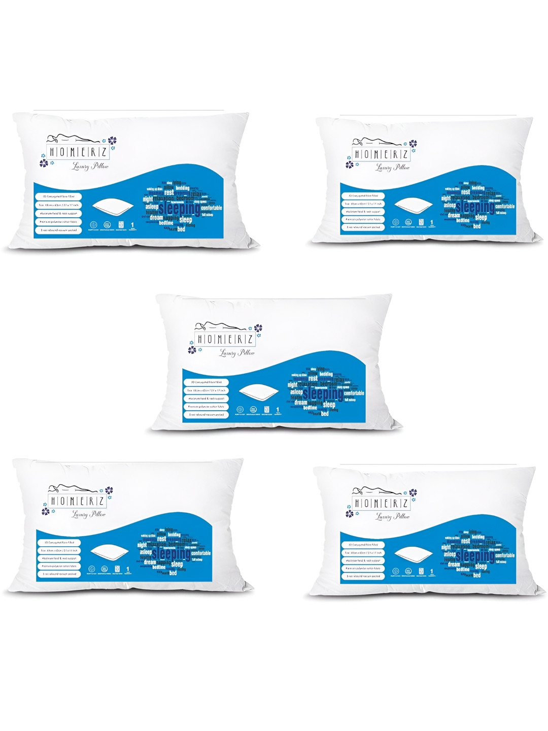

Homerz White 5 Pieces Lightweight Sleep Pillows