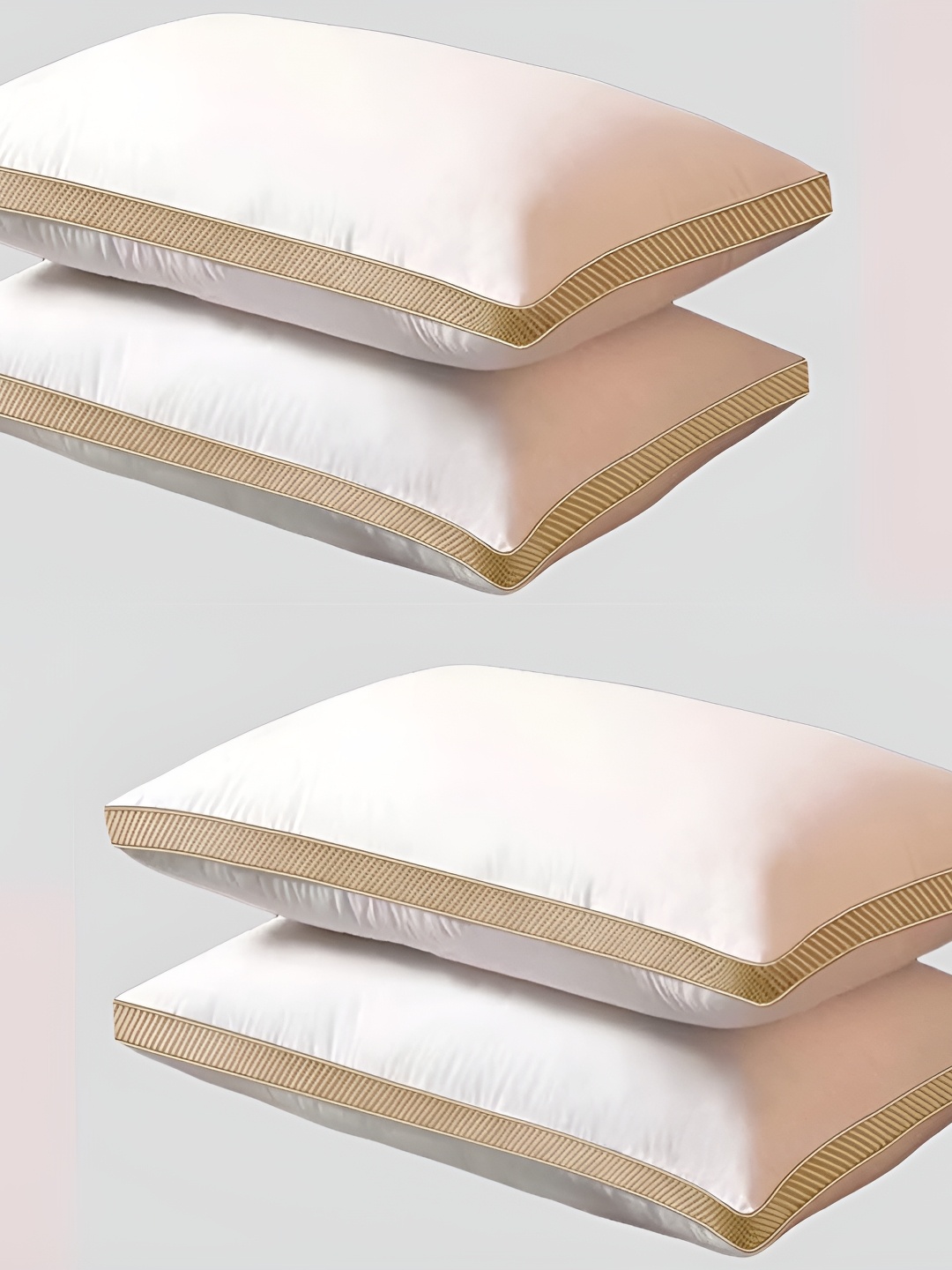 

Homerz White & Beige 4 Pcs Lightweight Sleep Pillows