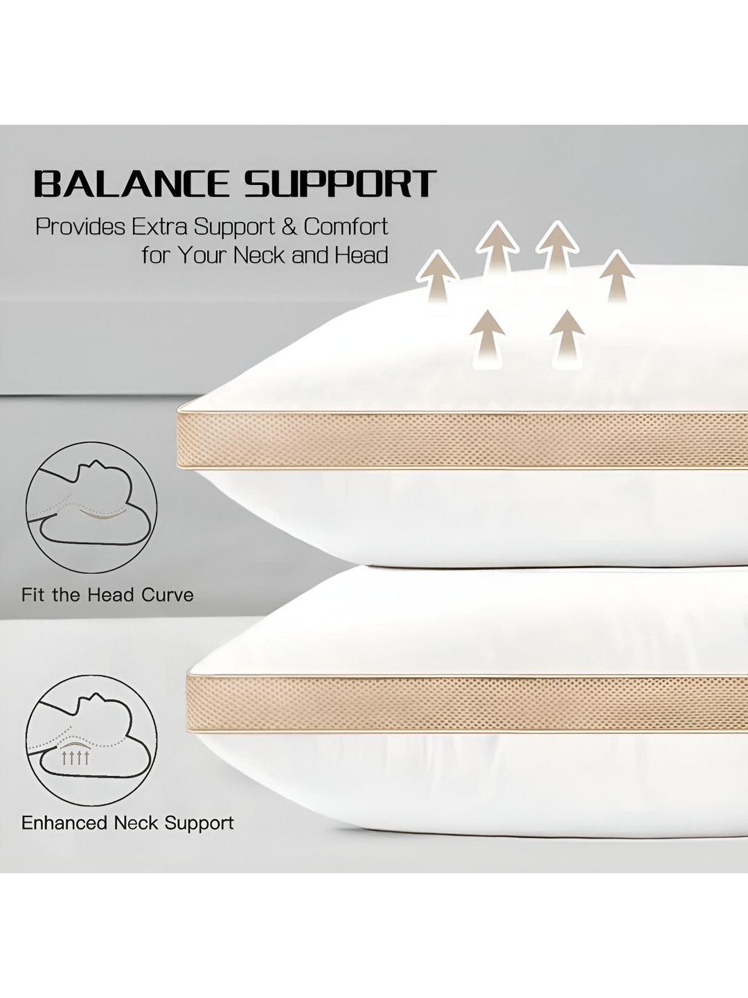 

Homerz White & Beige 2 Pcs Lightweight Sleep Pillows
