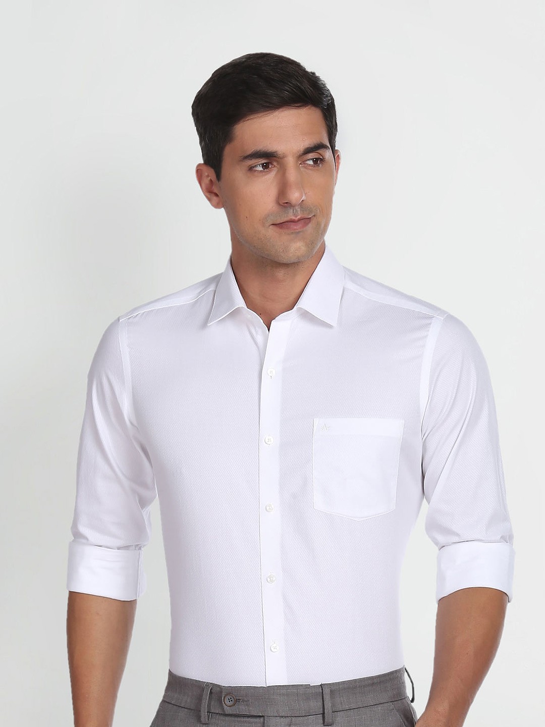 

Arrow Slim Fit Opaque Spread Collar Cotton Formal Shirt, White