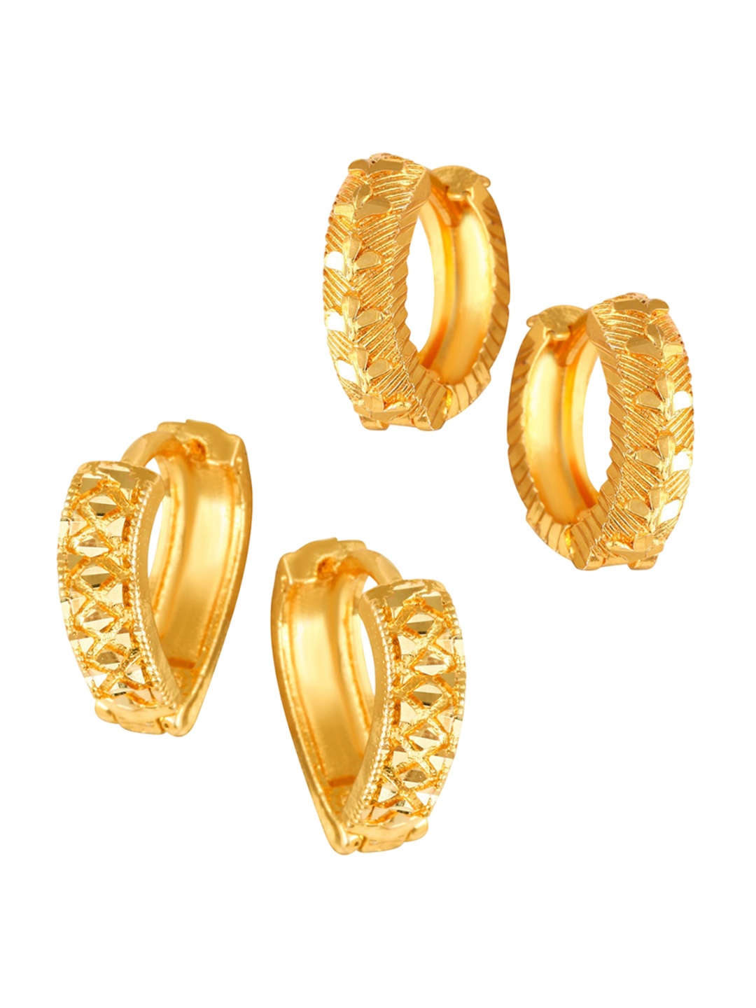 

Vighnaharta Set of 2 Gold Plated Hoop Earrings