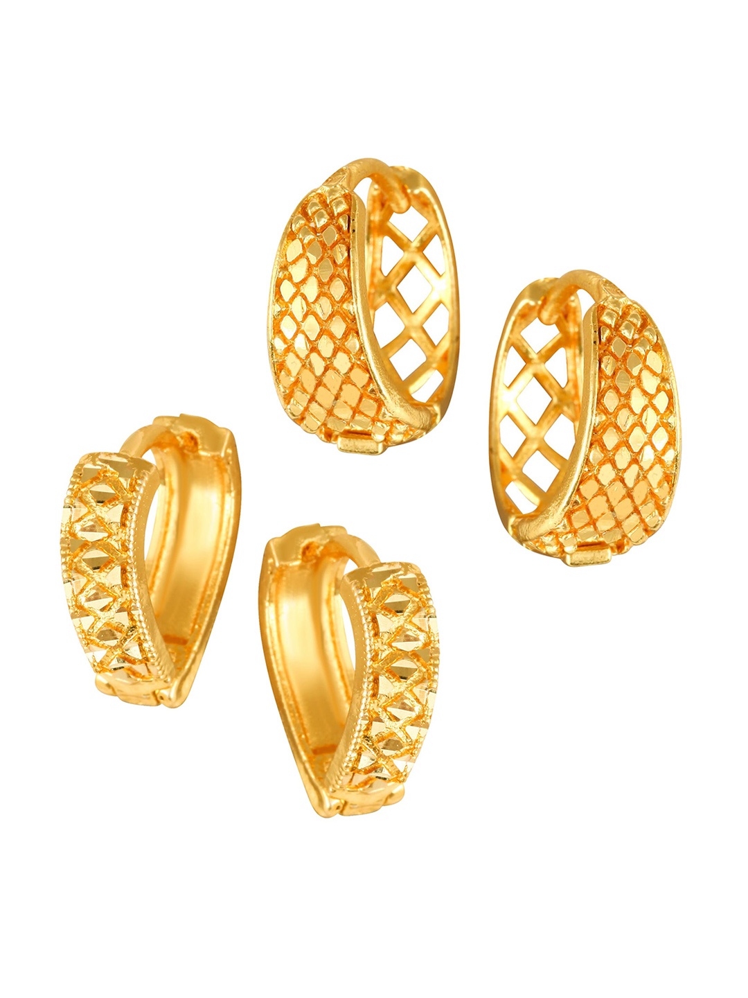 

Vighnaharta Set of 2 Gold-Plated Hoop Earrings