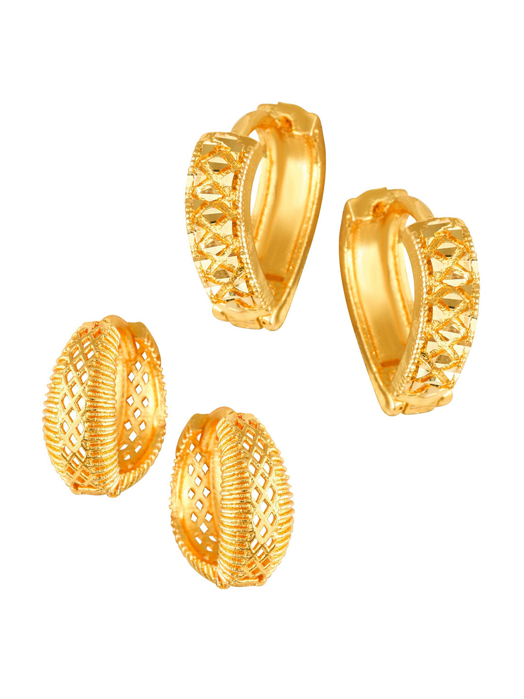 

Vighnaharta Set of 2 Gold-Plated Hoop Earrings