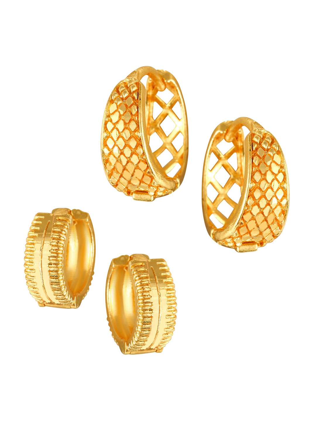 

Vighnaharta Set of 2 Gold-Plated Hoop Earrings