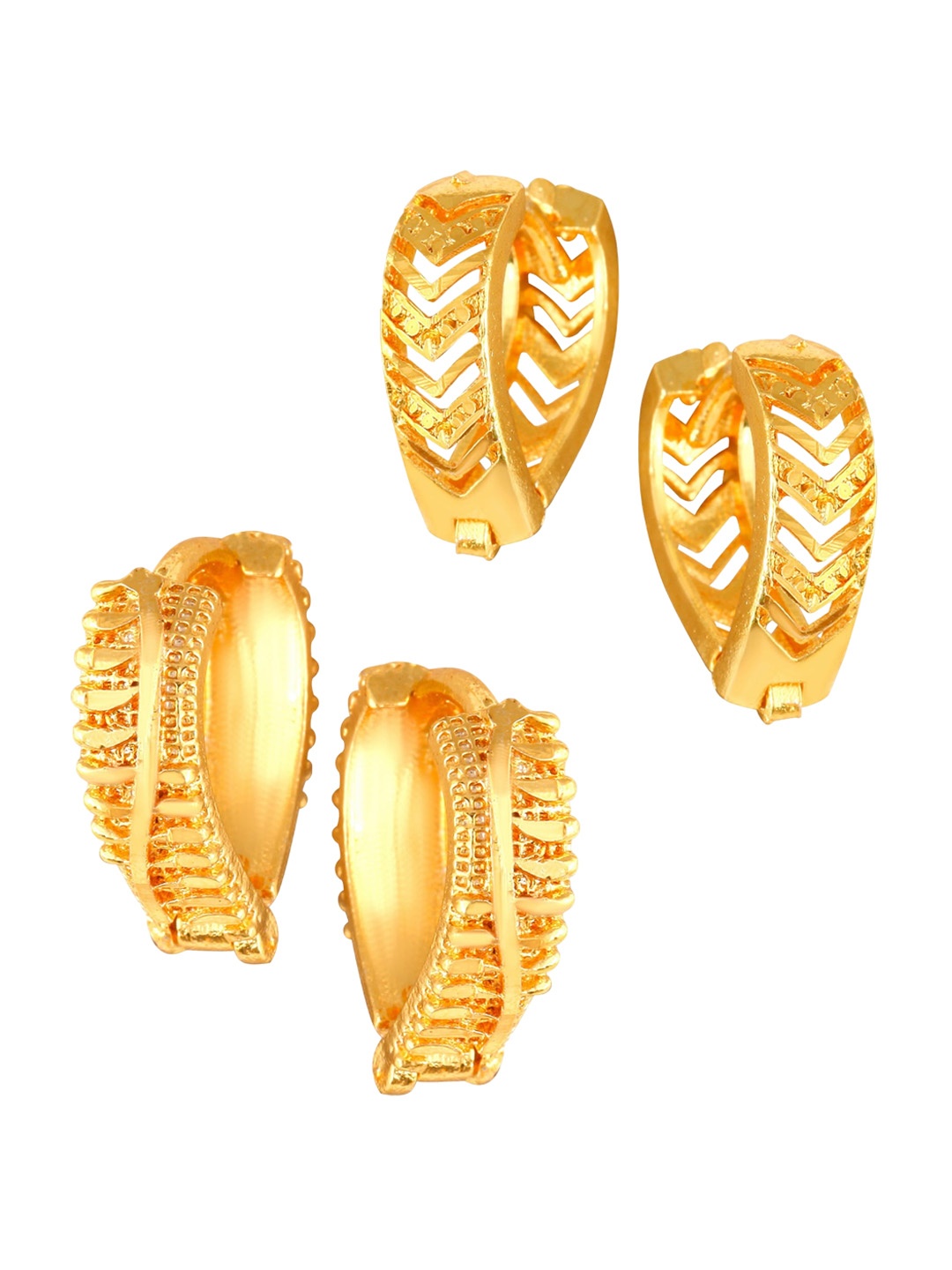 

Vighnaharta Set of 2 Gold-Plated Hoop Earrings