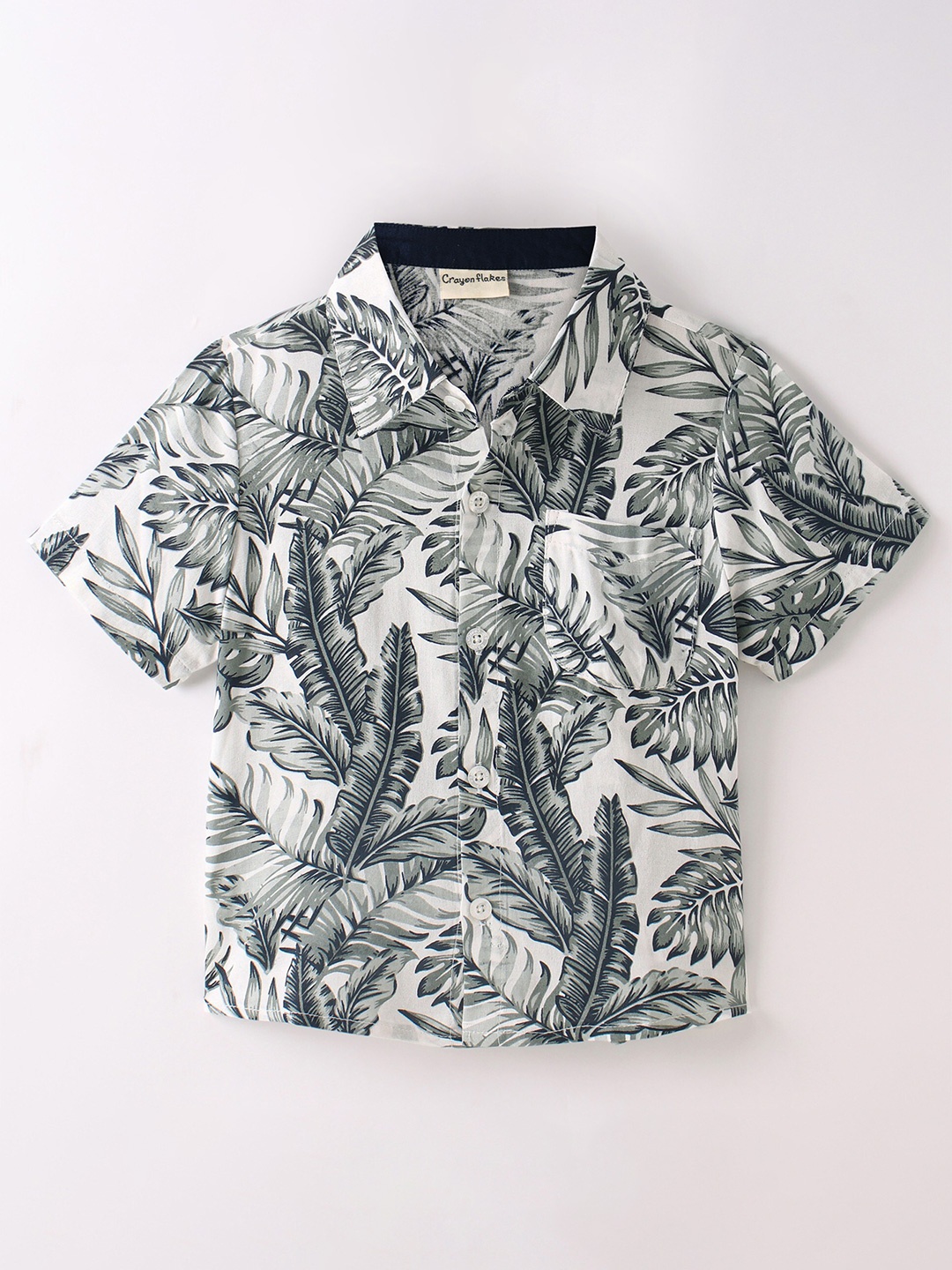 

CrayonFlakes Boys Floral Printed Casual Shirt, Off white