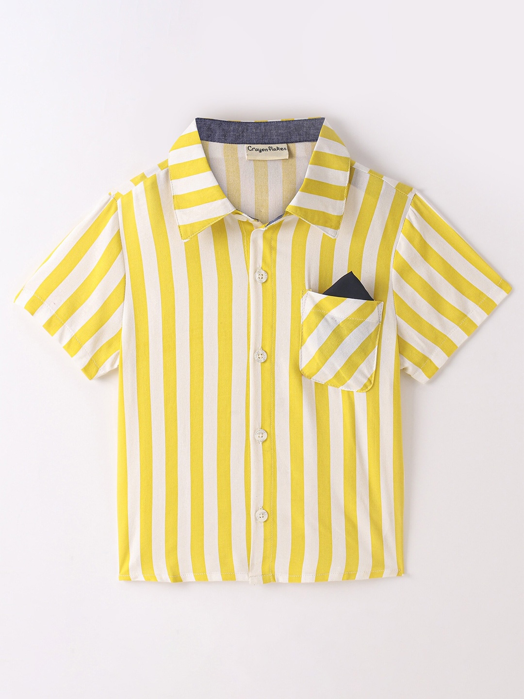 

CrayonFlakes Boys Striped Casual Shirt, Yellow