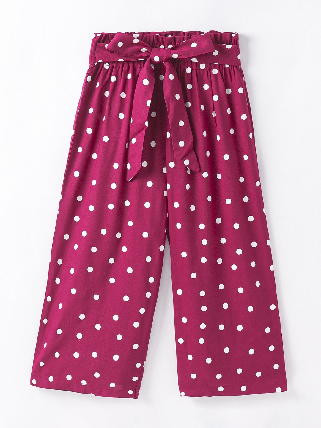 

CrayonFlakes Girls Polka Dot Printed Wide Leg Fit Palazzo, Pink