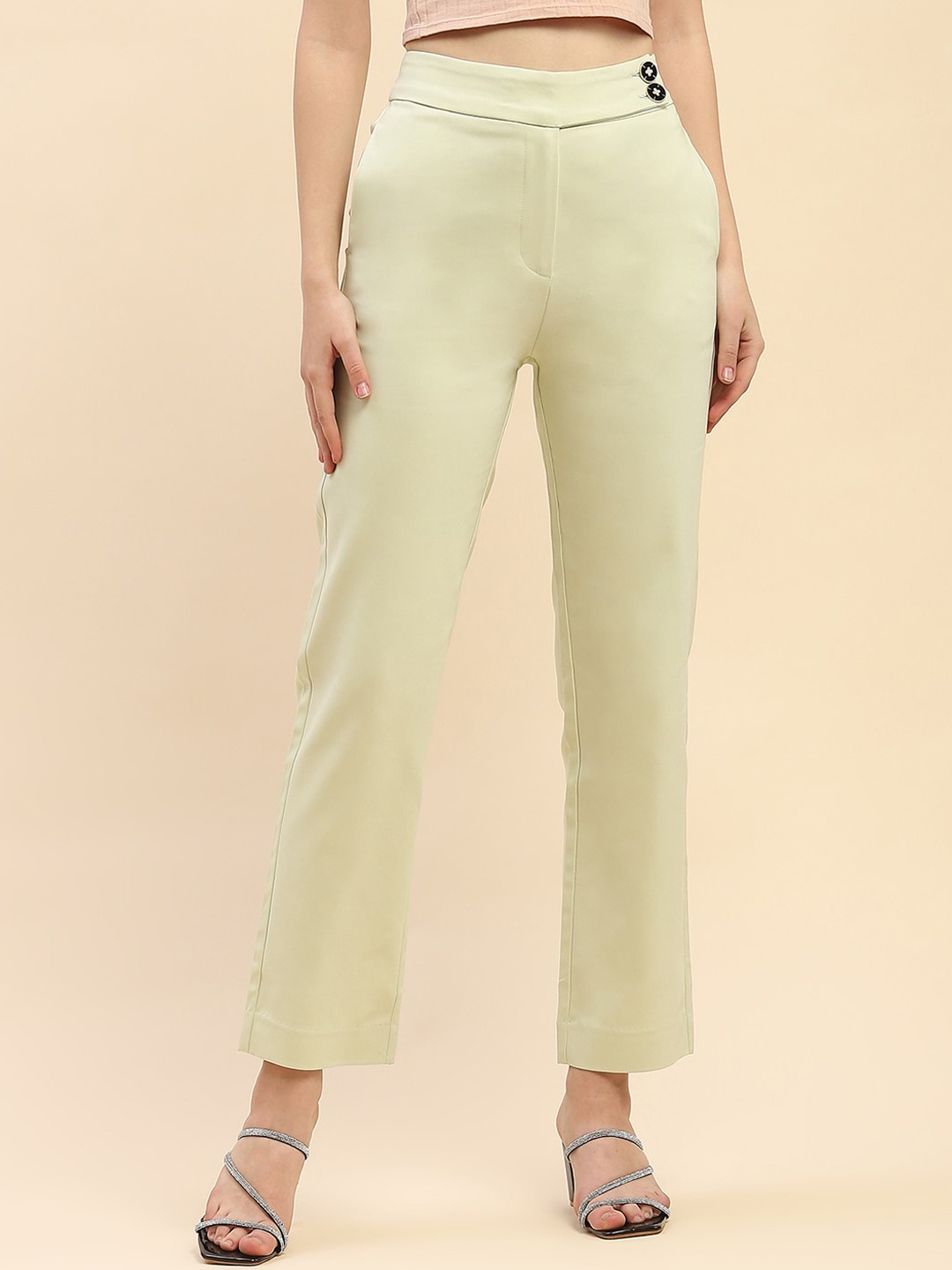 

CAMLA Women Mid Rise Casual Trousers, Green