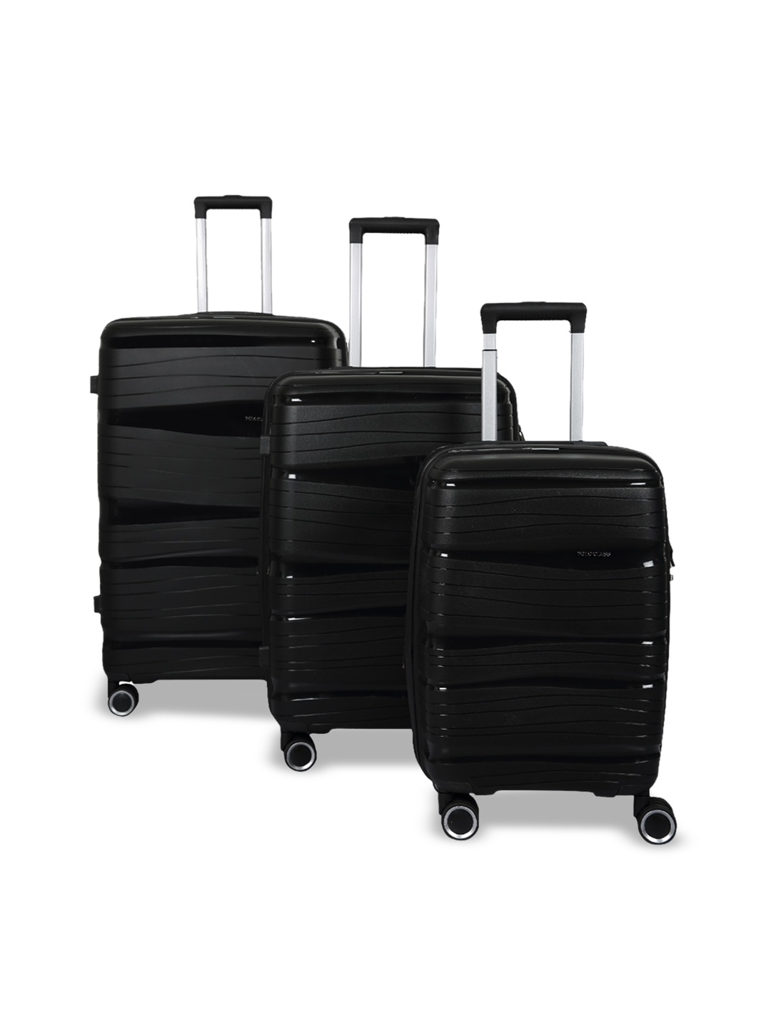 

Polo Class Unisex Set Of 3 Hard Sided 28 Inch Trolley Bag With 360-Degree Rotation, Black