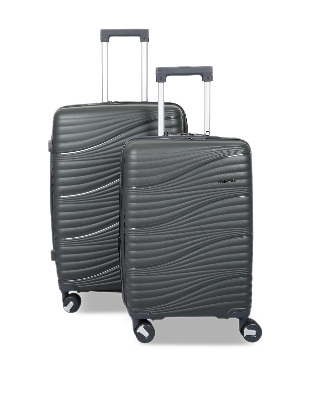 

Polo Class Set Of 2 Textured Hard-sided Large & Medium Trolley Bags, Grey