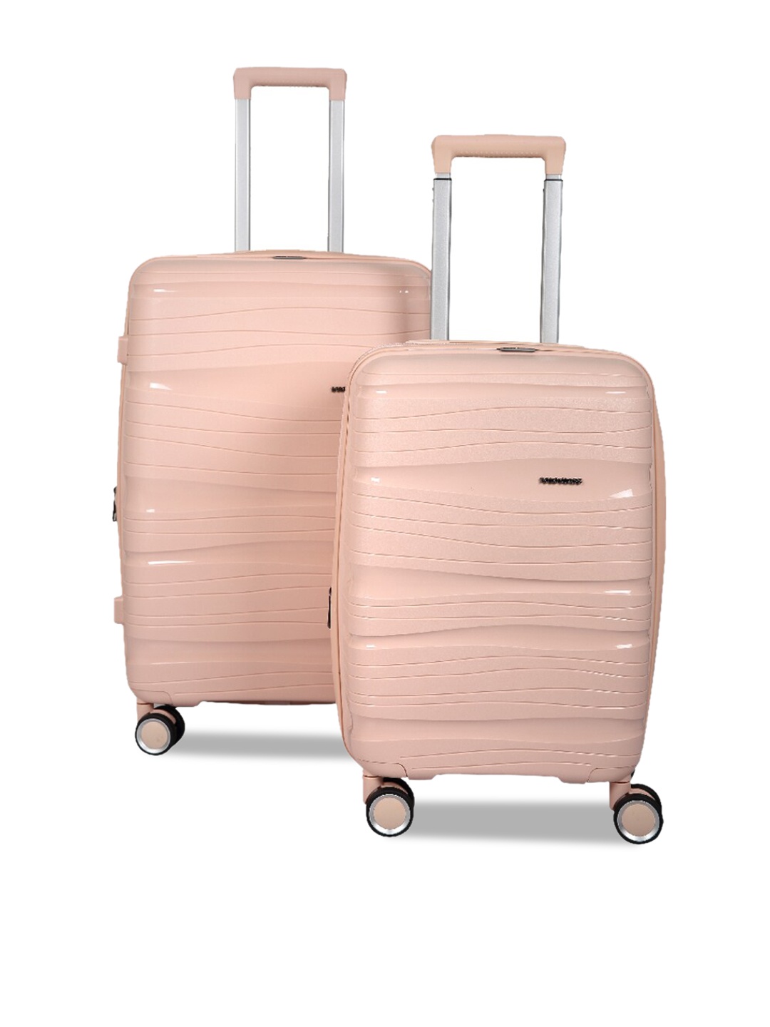 

Polo Class Set Of 2 Textured Hard-sided Cabin & Medium Trolley Suitcase, Pink