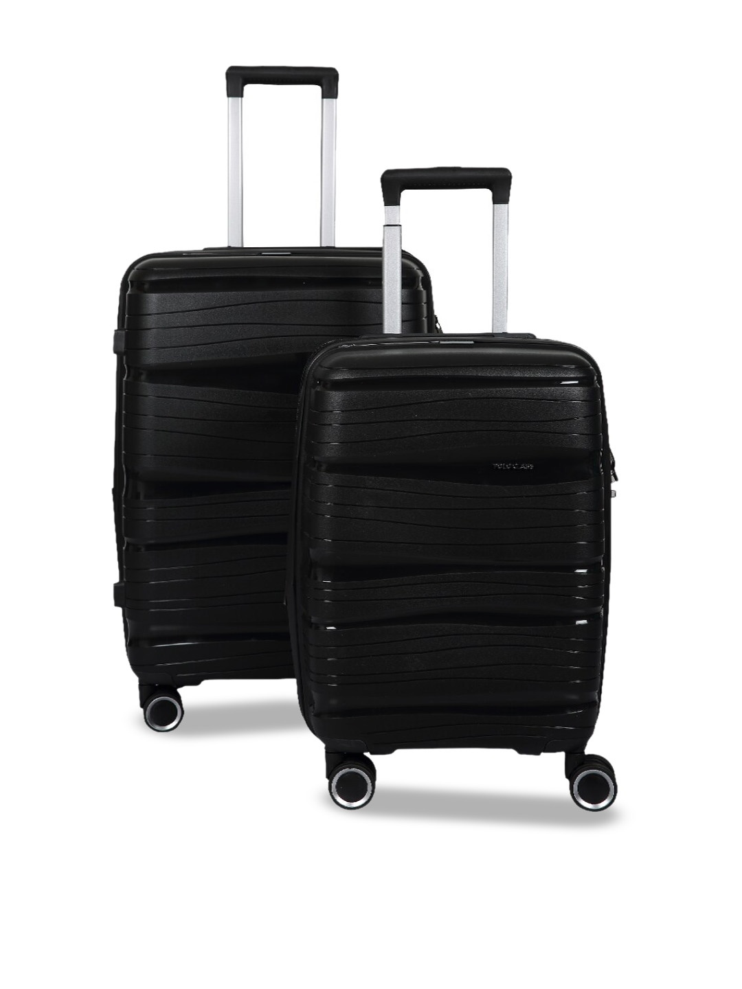 

Polo Class Set Of 2 Textured Hard-sided Large & Cabin Trolley Suitcase, Black