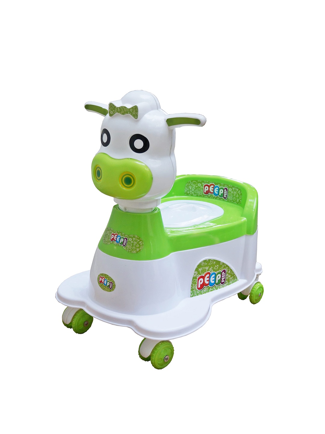 

MUREN Kids Green Cow Shape Handle -Ride On Car Shape Design Potty Training Seat