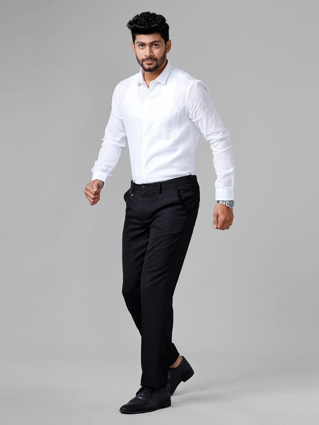 

Ramraj Standard Opaque Linen Formal Shirt, White