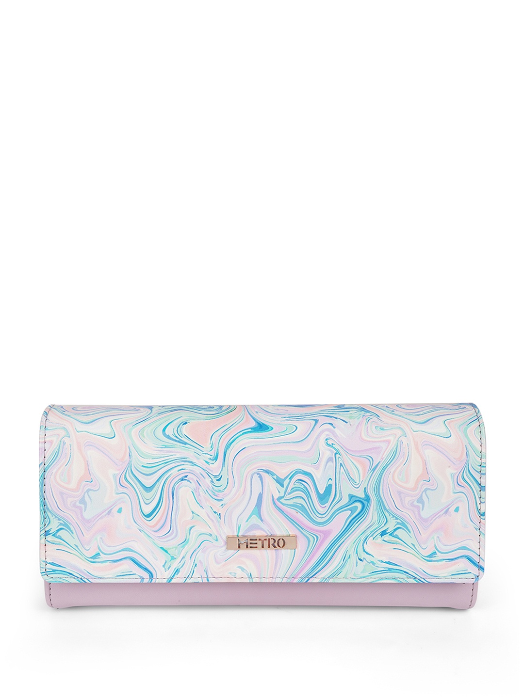 

Metro Women Abstract Printed Two Fold Wallet, Blue