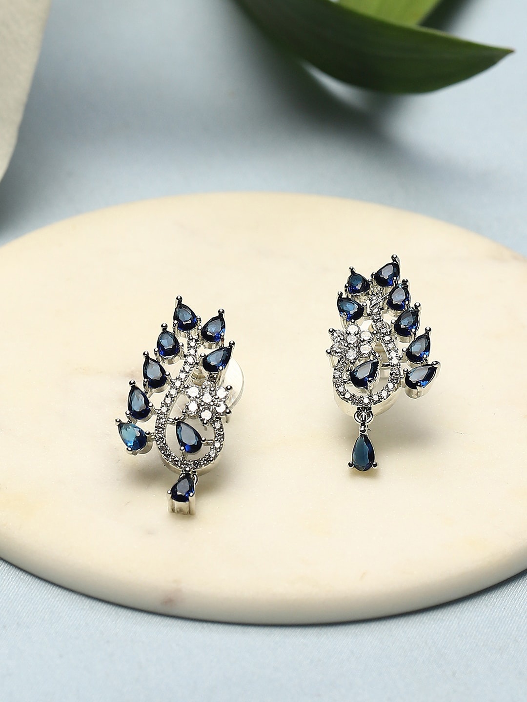 

Biba Silver Plated Contemporary Stud Earrings, Navy blue