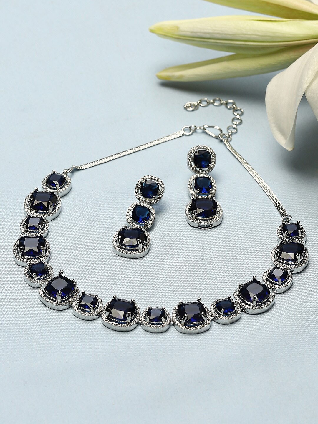 

Biba Silver-Plated Stone-Studded Jewellery Set