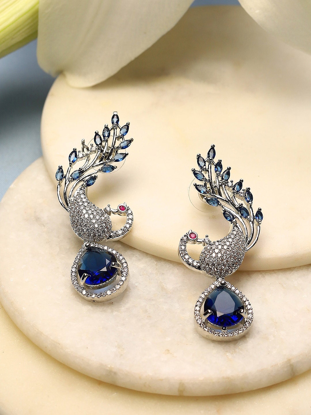 

Biba Silver Plated Contemporary Drop Earrings, Navy blue