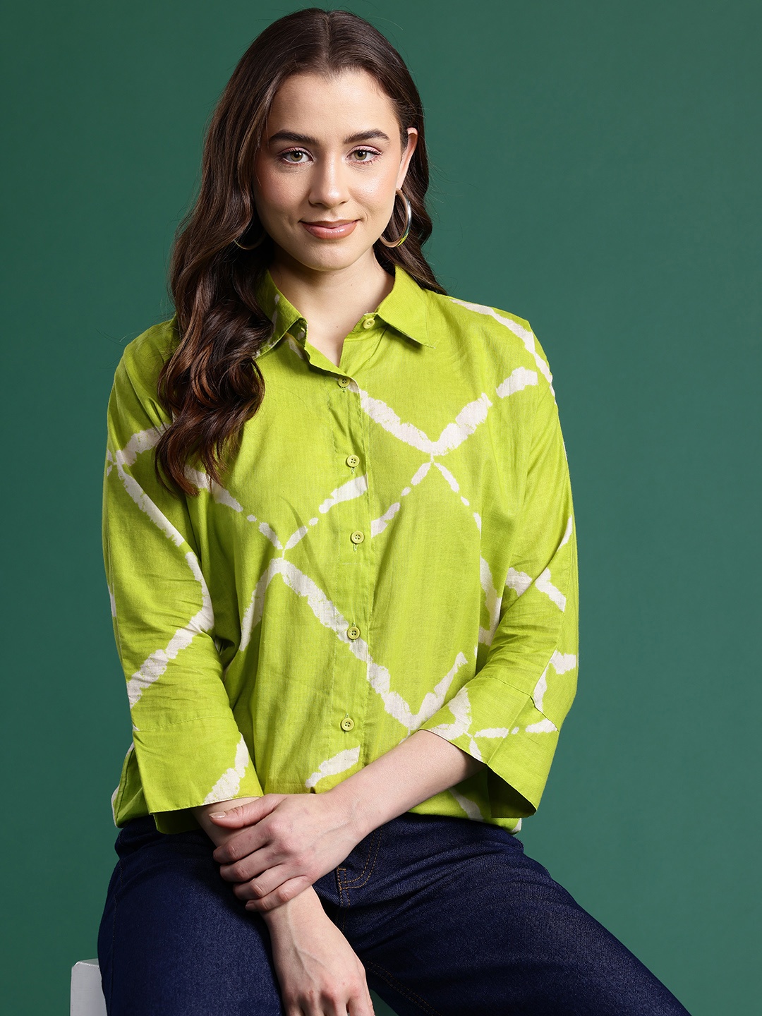 

DressBerry Women Printed Casual Shirt, Green