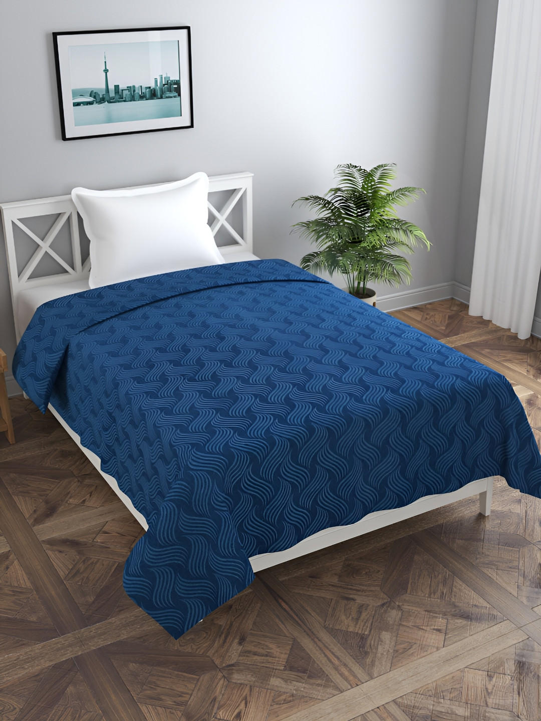 

MORADO Blue Printed Single Duvet Cover