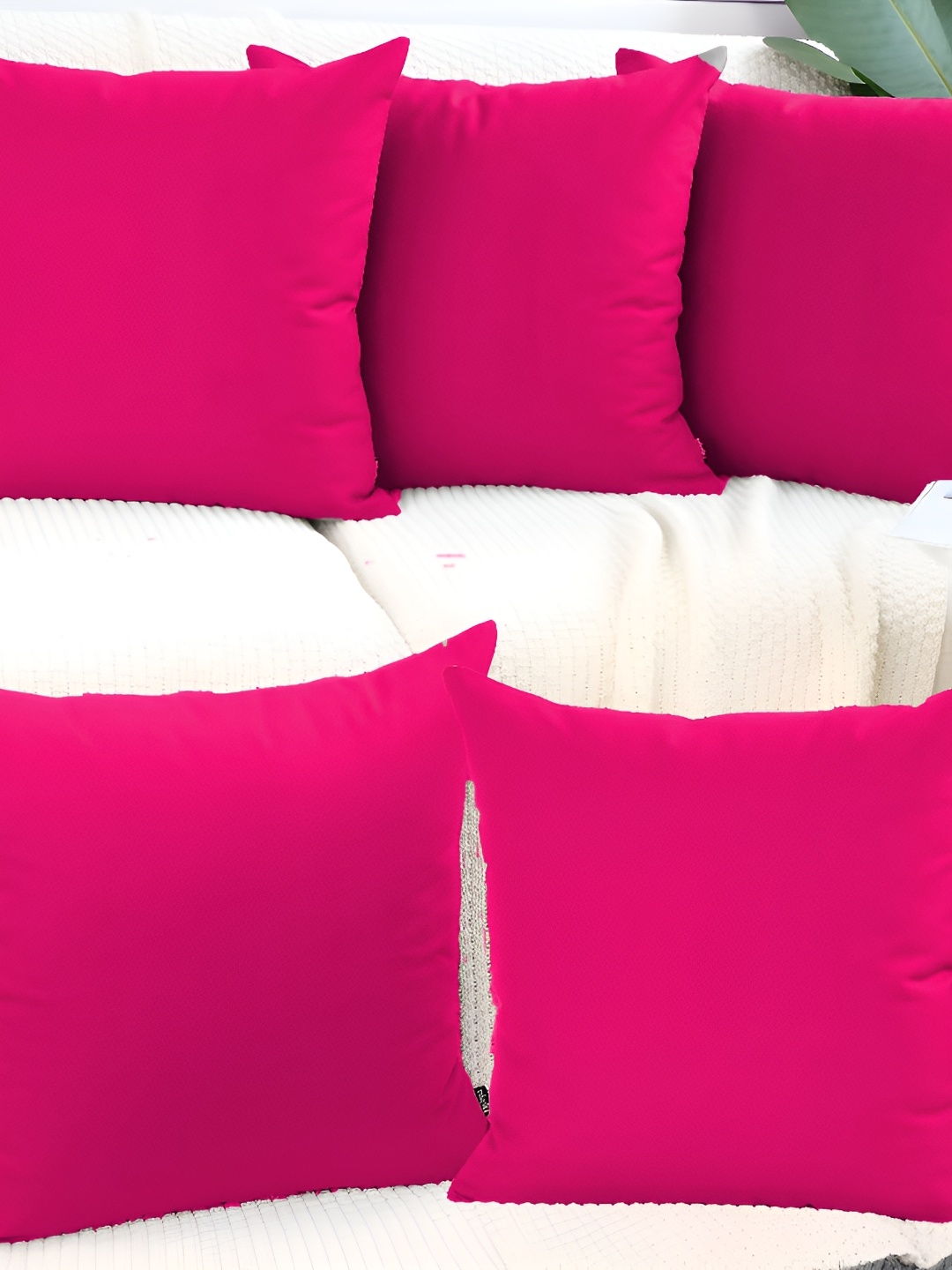 

DADDY COOL Pink 5 Pieces Velvet Filled Cushions With Cover