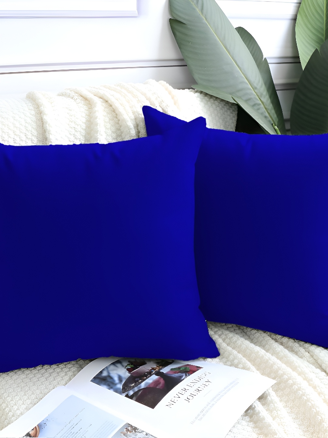 

DADDY COOL Blue 2 Pieces Velvet Filled Cushions With Cover