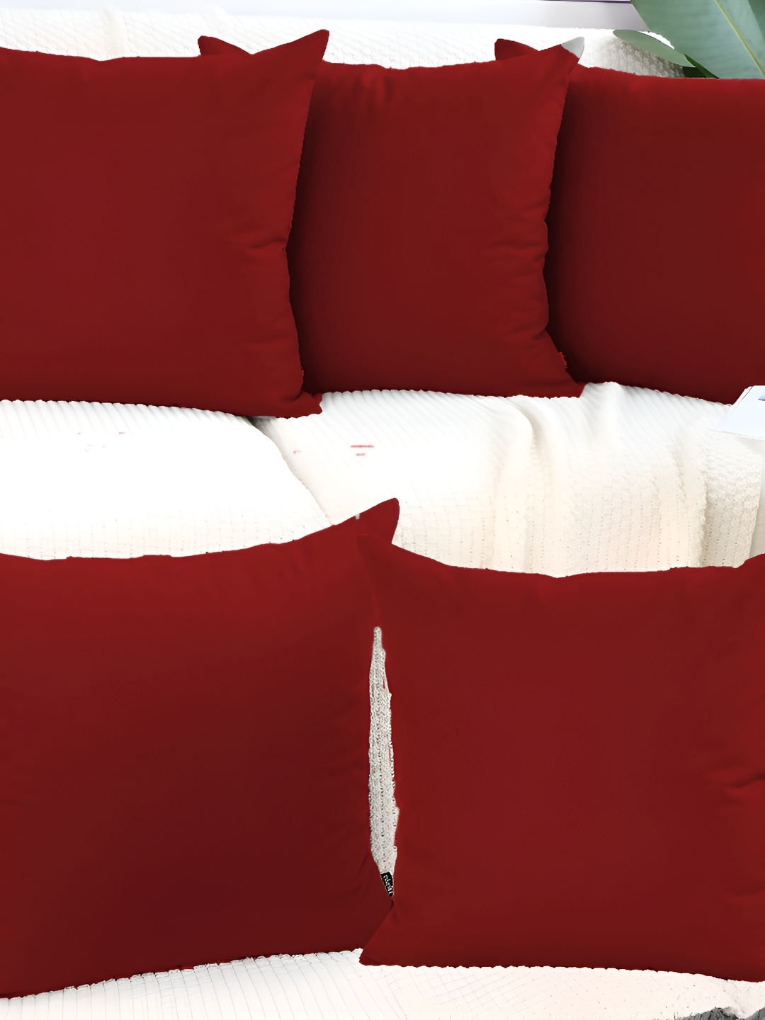 

DADDY COOL Maroon 5 Pieces Velvet Filled Cushions With Cover