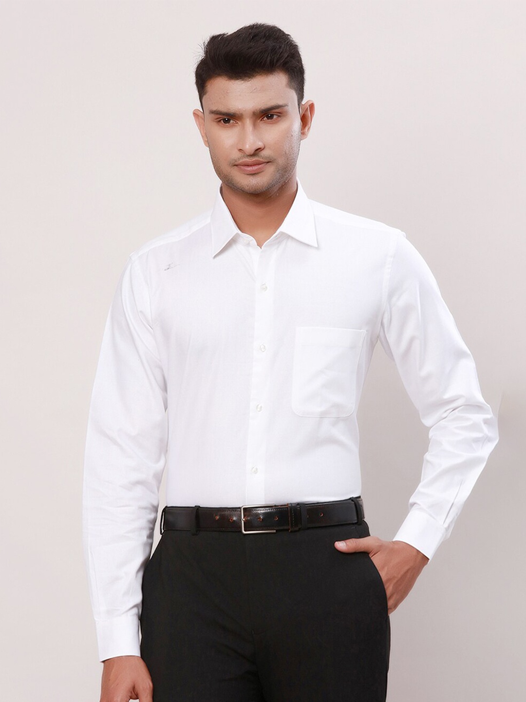 

Raymond Contemporary-Fit Opaque Cotton Formal Shirt, White