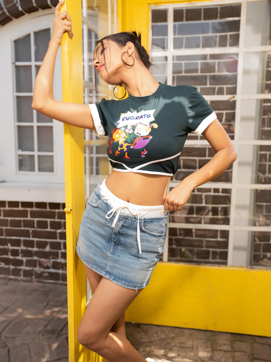 

Stylecast X Hersheinbox Printed Crop Top, Green