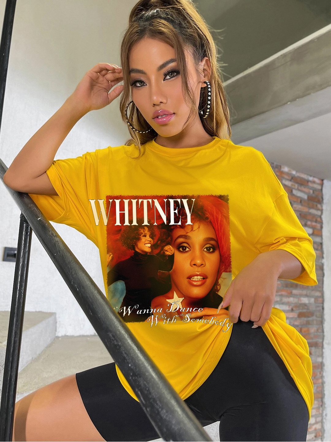 

Stylecast X Hersheinbox Women Printed Pure Cotton Oversized T-shirt, Yellow
