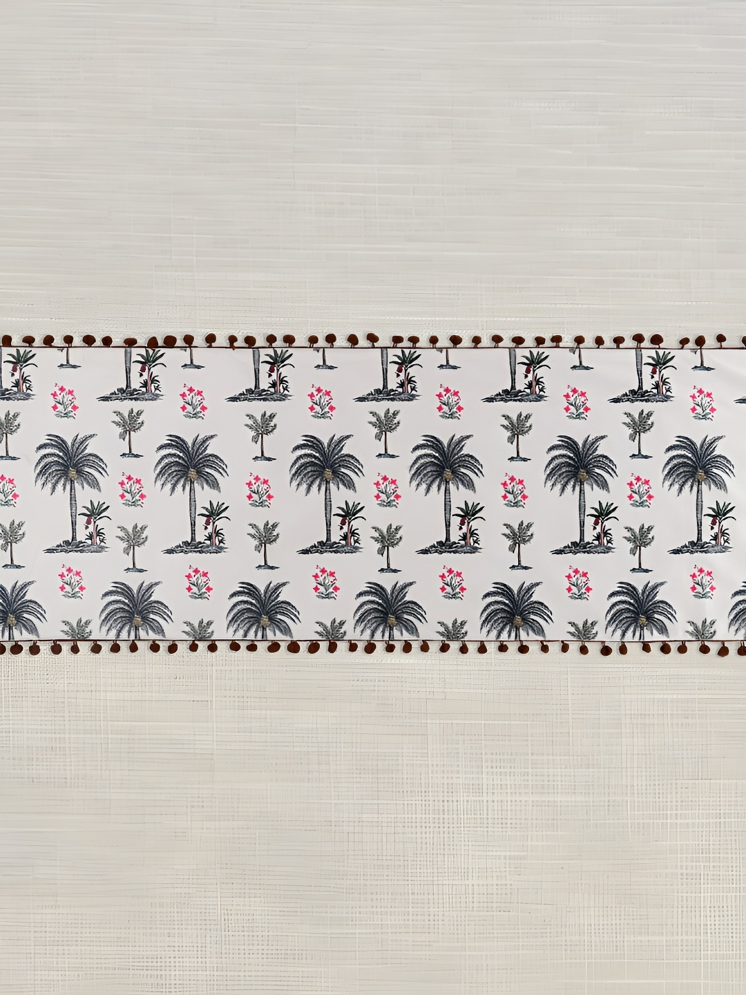 

India Circus by Krsnaa Mehta Cream-Coloured Printed Micro Velvet Table Runners
