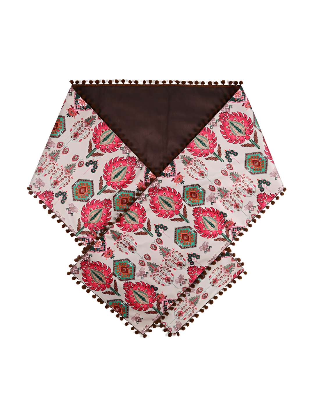 

India Circus by Krsnaa Mehta Pink Printed Micro Velvet Table Runners
