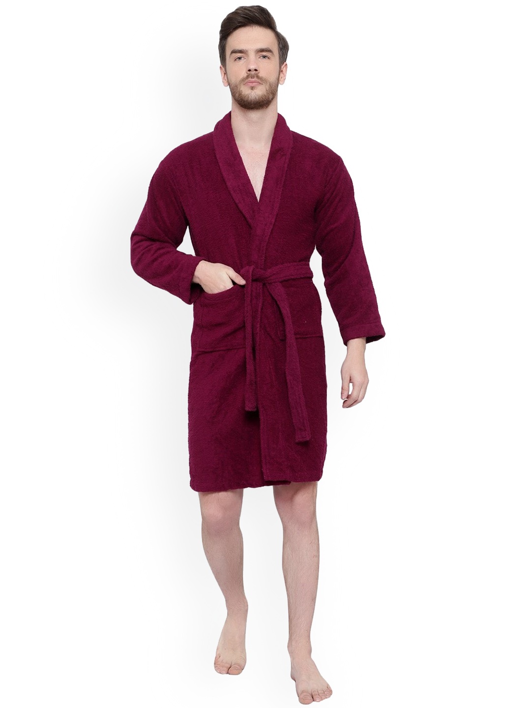 

cotton trendy Men Pure Cotton Bath Robe, Magenta