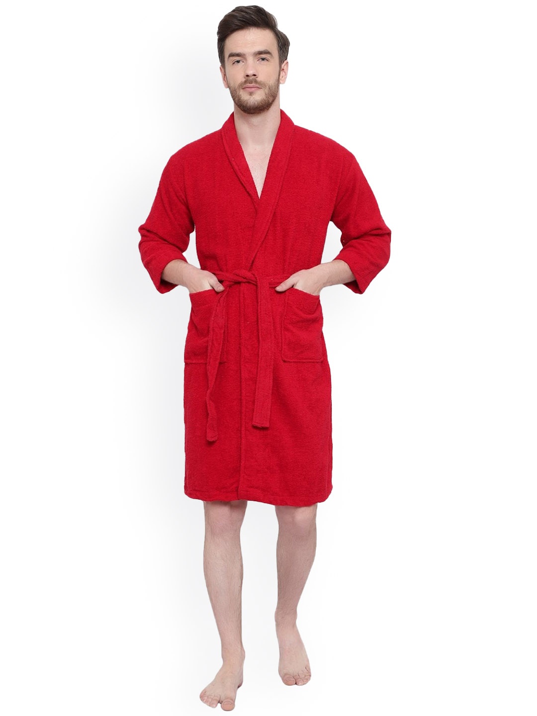 

cotton trendy Cotton Bath Robe, Red