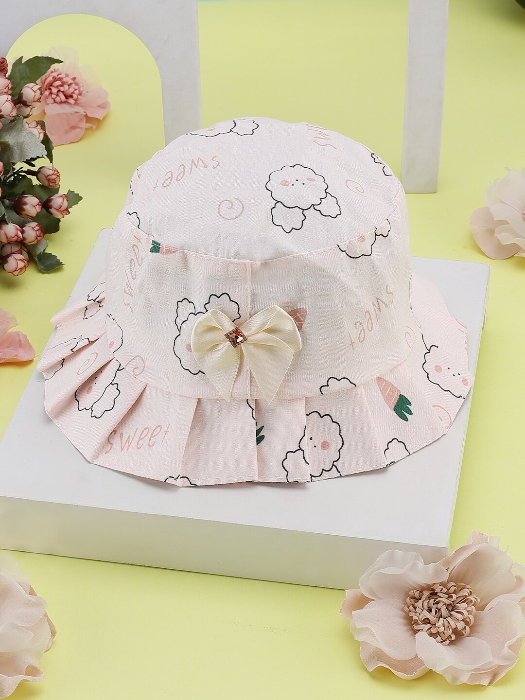 

PASSION PETALS Girls Printed Cotton Bucket Hat, Pink