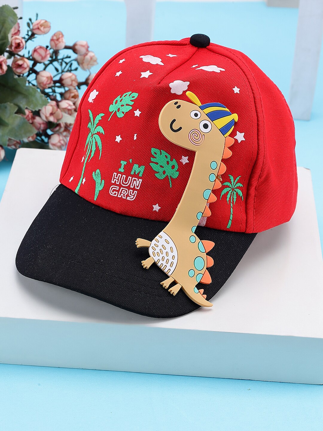 

PASSION PETALS Boys Printed Cotton Baseball Cap, Red