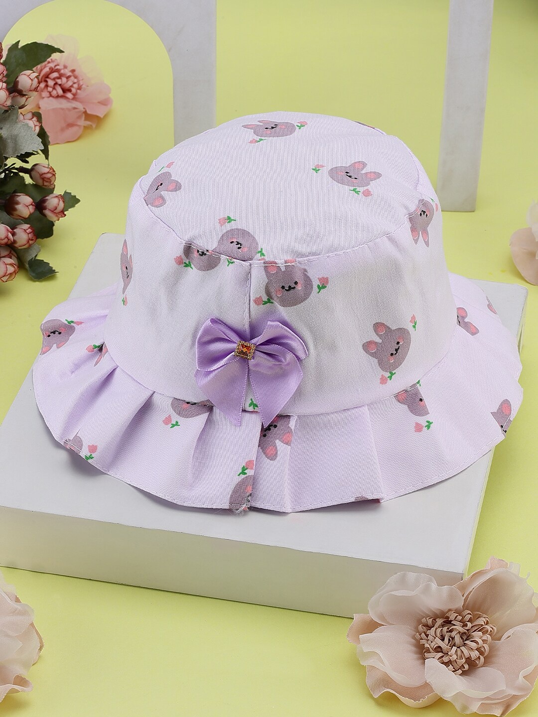 

PASSION PETALS Girls Printed Cotton Bucket Hat, Purple