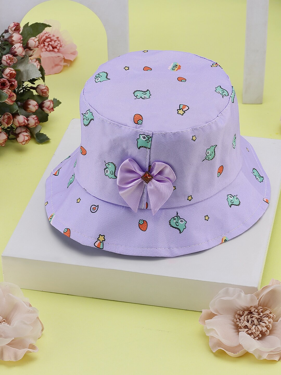 

PASSION PETALS Girls Printed Cotton Bucket Hat, Purple