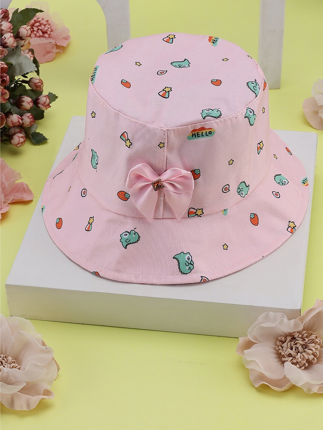 

PASSION PETALS Girls Pink Printed Bucket Hat