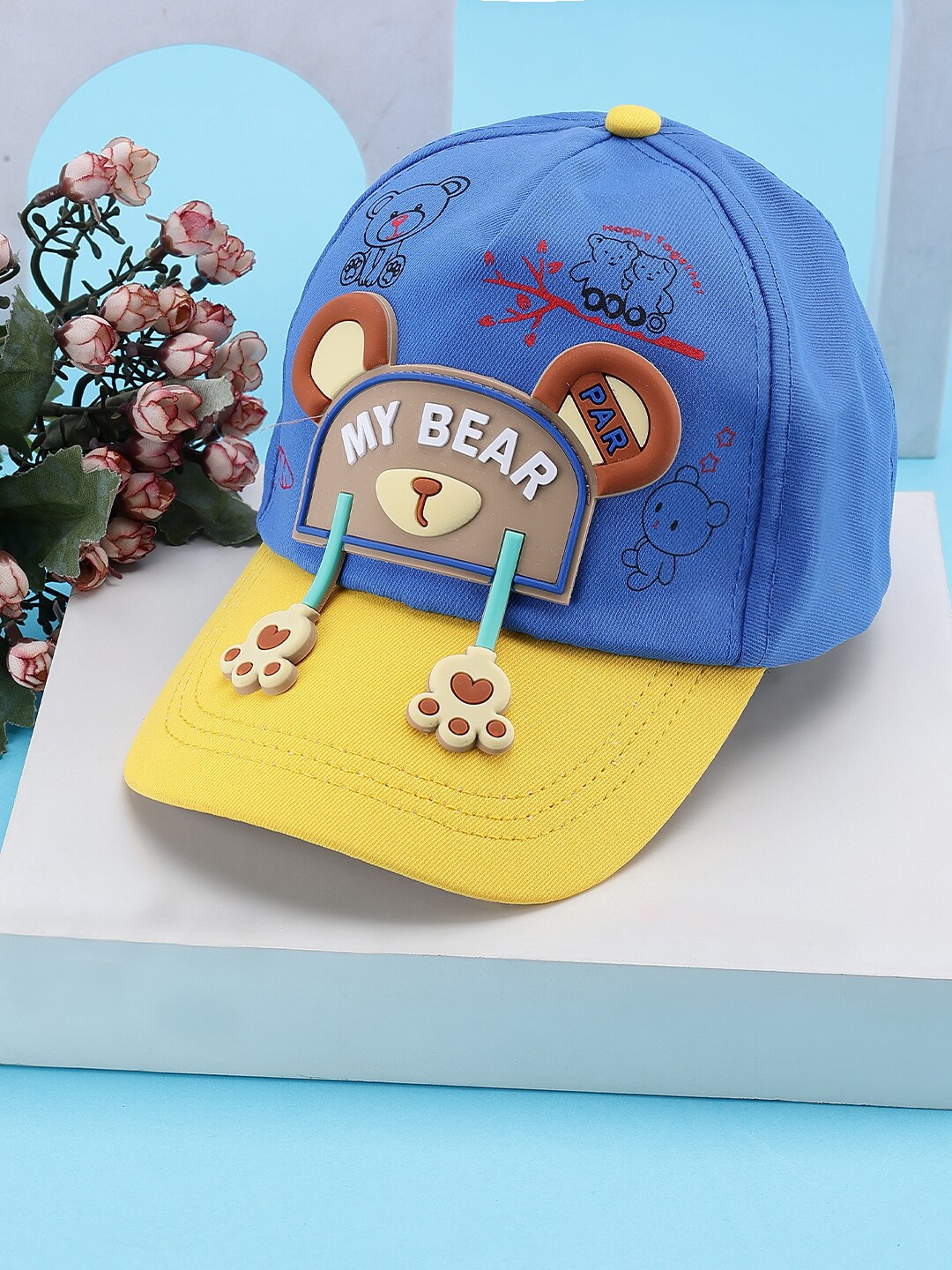 

PASSION PETALS Boys Printed Cotton Baseball Cap, Blue