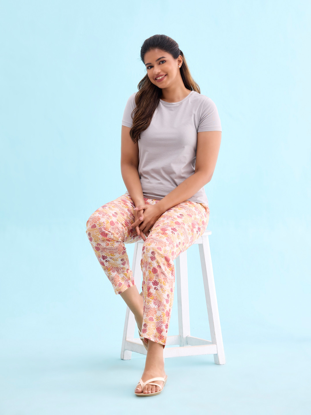 

Go Colors Women Printed Relaxed-Fit Lounge Pants, Coral