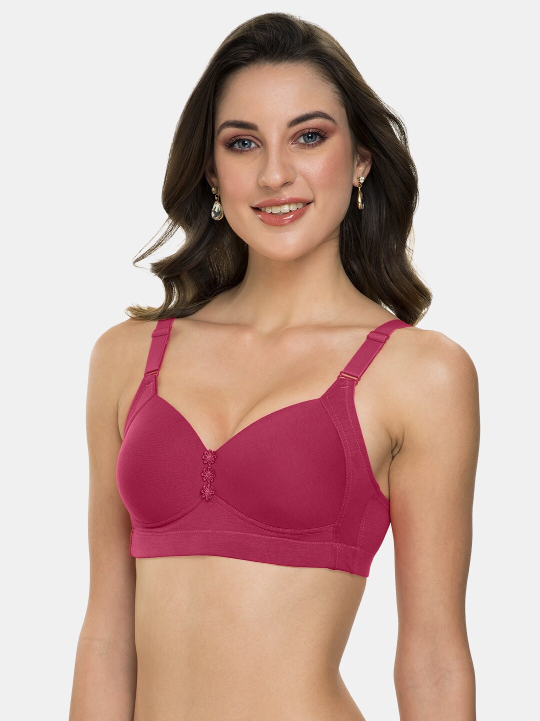 

Tweens Full Coverage Lightly Padded Cotton T-shirt Bra With All Day Comfort, Maroon