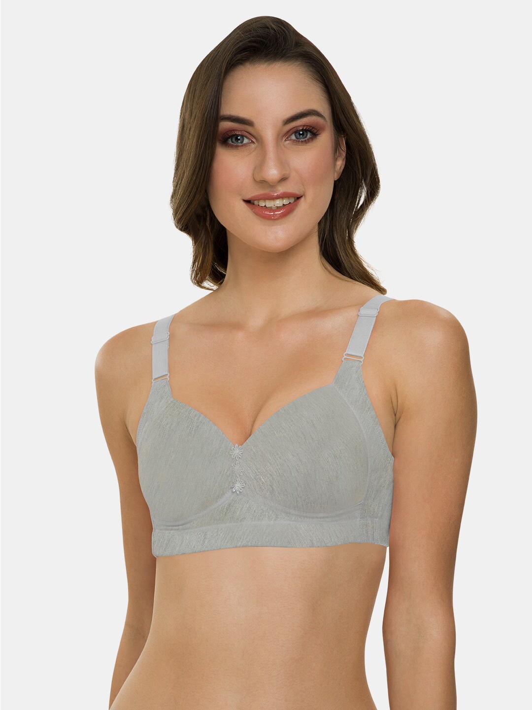 

Tweens Full Coverage Lightly Padded Cotton T-shirt Bra With All Day Comfort, Grey