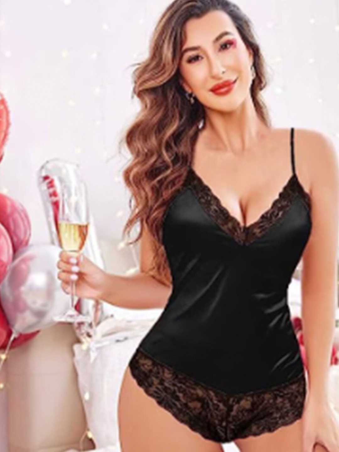

Fleurt Halter Neck Baby Doll, Black