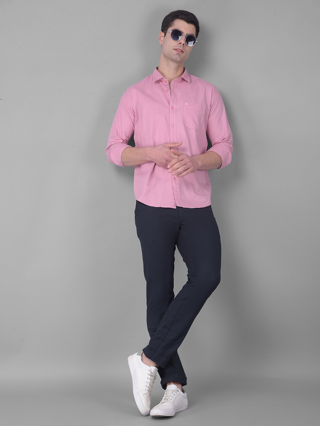 

COBB Slim Fit Cotton Casual Shirt, Pink