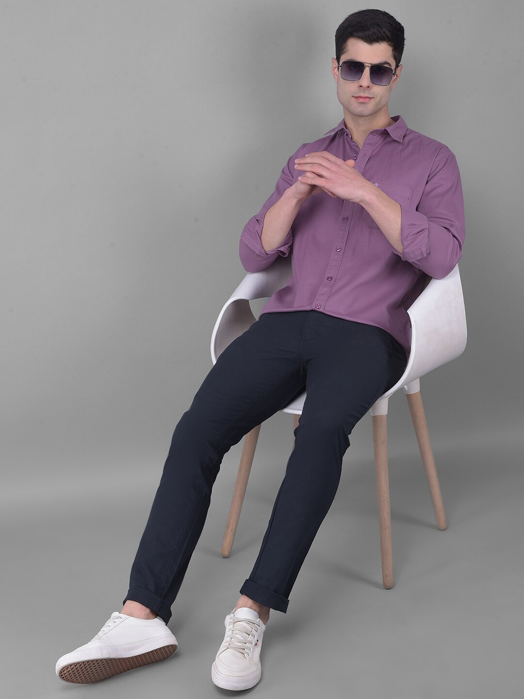 

COBB Slim Fit Cotton Casual Shirt, Purple