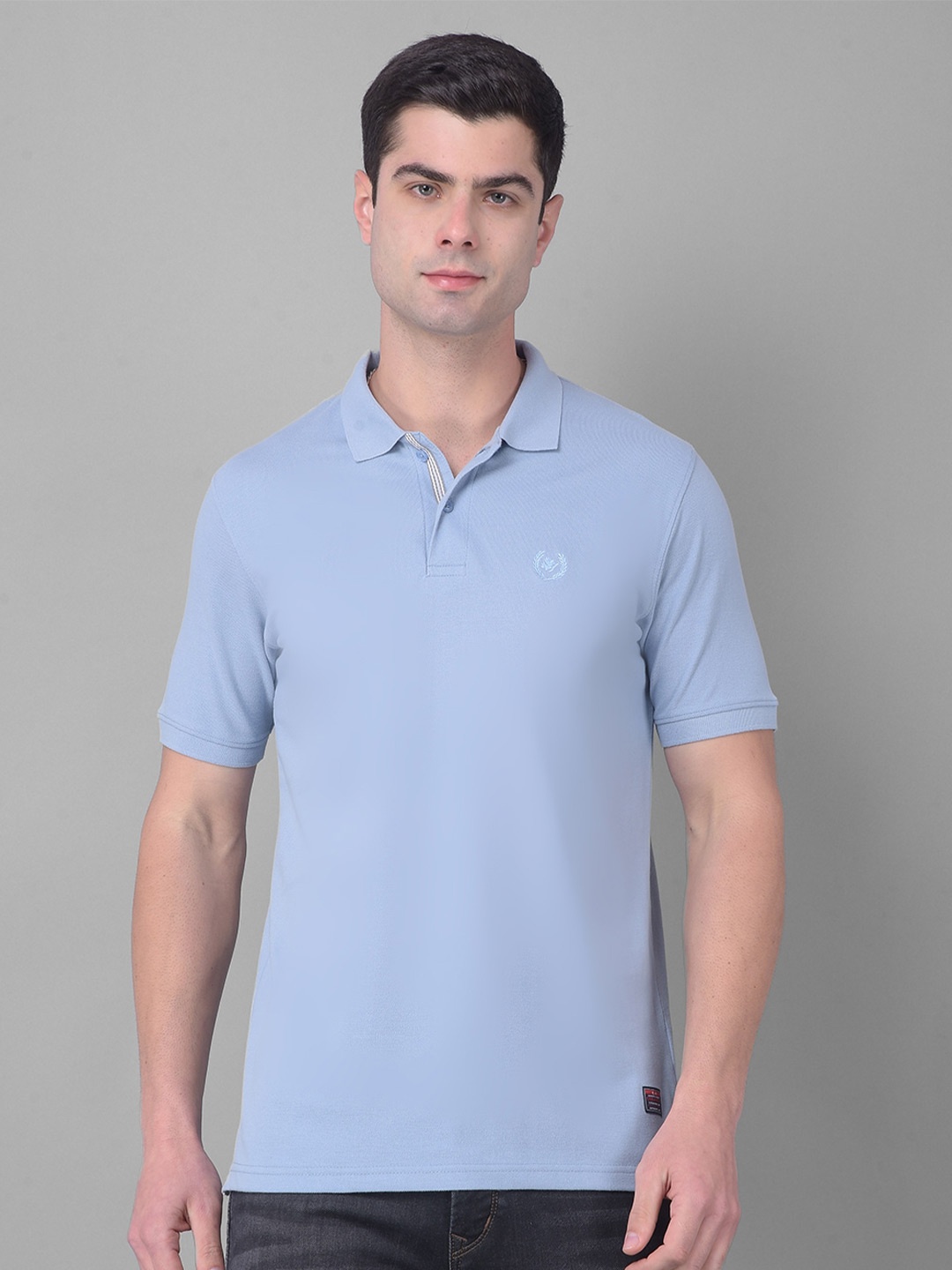 

COBB Polo Collar Short Sleeves Regular Fit Cotton T-shirt, Blue